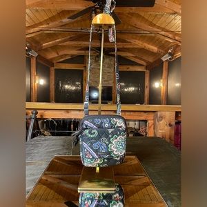 Vera Bradley black paisley and floral crossbody